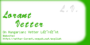 lorant vetter business card